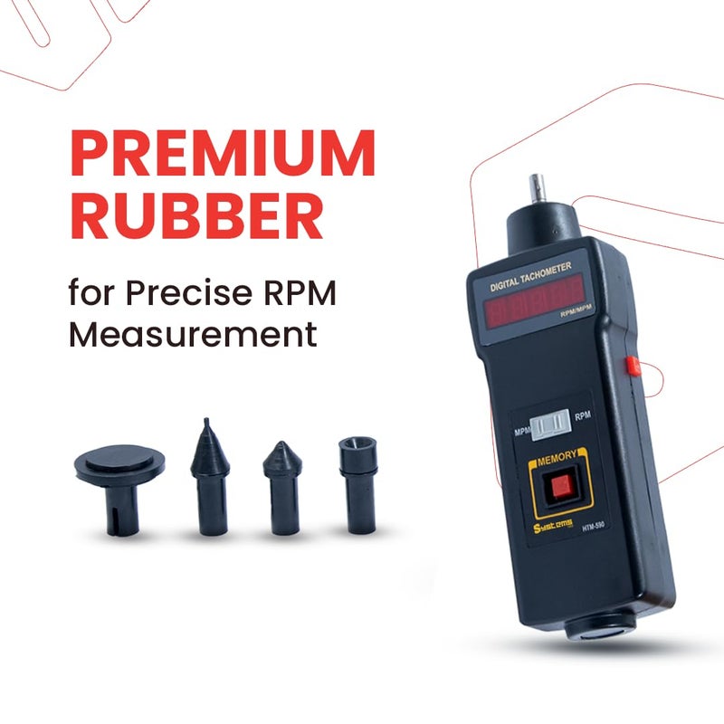 Systems Tech HTM-590 Contact Type Digital Tachometer: LED Red Display, Ideal for Industrial Applications, Accurate and Easy-to-Use RPM, Memory Recall, Best Battery Life, Low Battery Indicator, 1-sec Sampling Rate - Image 5